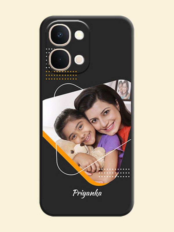 Yellow Triangle on Photo On Space Black Custom Soft Matte Mobile Back Cover - iQOO Z11xa 5G