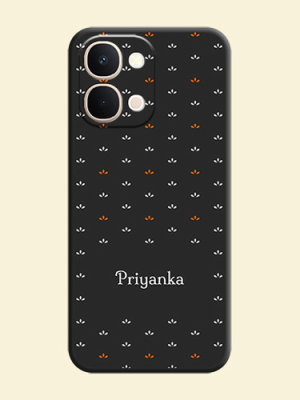Simple Pattern With Custom Text On Space Black Custom Soft Matte Mobile Back Cover - iQOO Z11xa 5G