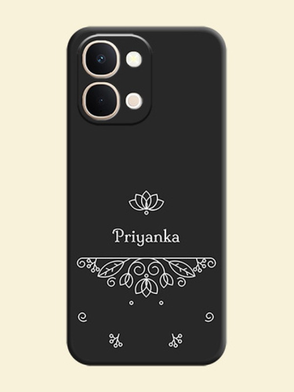 Lotus Garden Custom Text On Space Black Custom Soft Matte Mobile Back Cover - iQOO Z11xa 5G