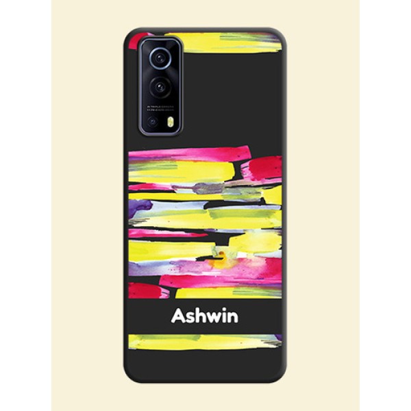 Brush Coloured on Space Black Personalized Soft Matte Phone Covers - iQOO Z3 5G Brush Coloured on Space Black Personalized Soft Matte Phone Covers - iQOO Z3 5G