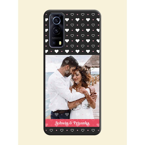 White Color Love Symbols with Text Design on Photo on Space Black Soft Matte Phone Cover - iQOO Z3 5G White Color Love Symbols with Text Design on Photo on Space Black Soft Matte Phone Cover - iQOO Z3 5G