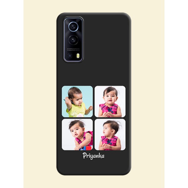 Floral Art with 6 Image Holder on Photo on Space Black Soft Matte Mobile Case - iQOO Z3 5G Floral Art with 6 Image Holder on Photo on Space Black Soft Matte Mobile Case - iQOO Z3 5G