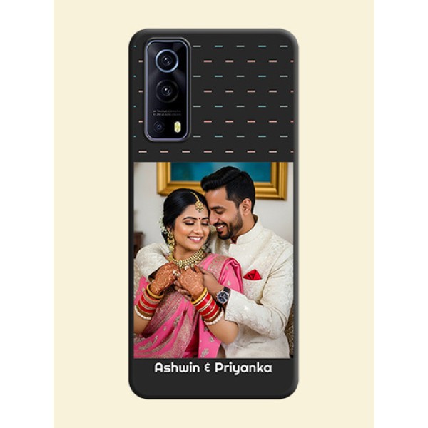 Line Pattern Design with Text on Space Black Custom Soft Matte Phone Back Cover - iQOO Z3 5G Line Pattern Design with Text on Space Black Custom Soft Matte Phone Back Cover - iQOO Z3 5G