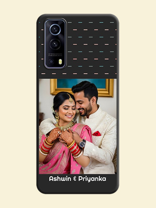 Line Pattern Design with Text on Space Black Custom Soft Matte Phone Back Cover - iQOO Z3 5G