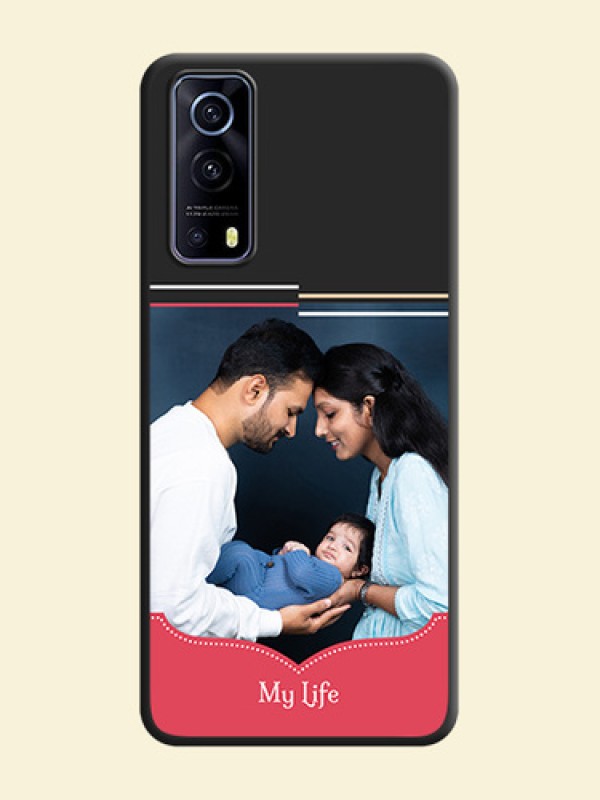 Classic Plain Design with Name on Photo on Space Black Soft Matte Phone Cover - iQOO Z3 5G