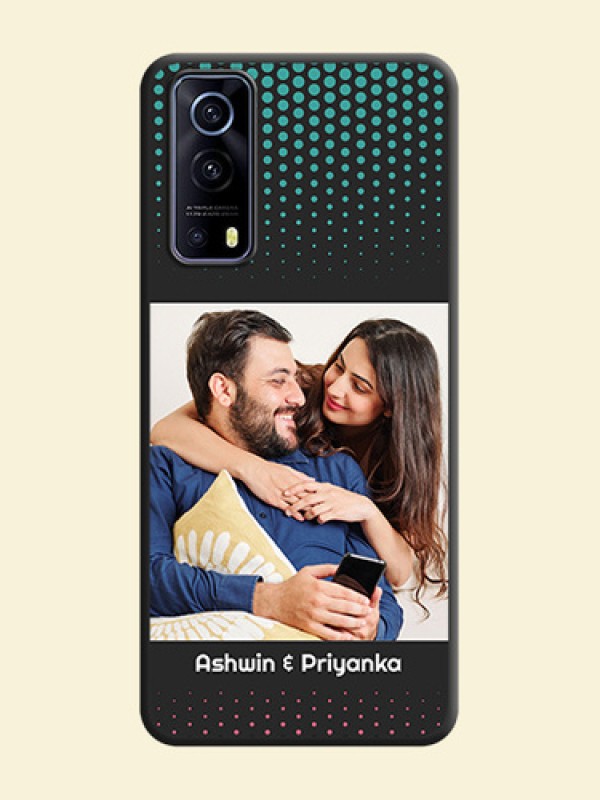 Faded Dots with Grunge Photo Frame and Text on Space Black Custom Soft Matte Phone Cases - iQOO Z3 5G
