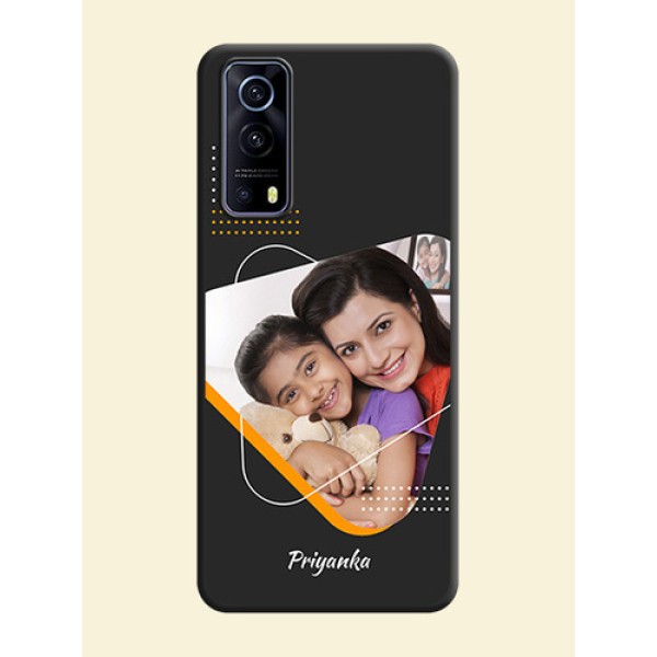 Yellow Triangle on Photo on Space Black Soft Matte Phone Cover - iQOO Z3 5G Yellow Triangle on Photo on Space Black Soft Matte Phone Cover - iQOO Z3 5G