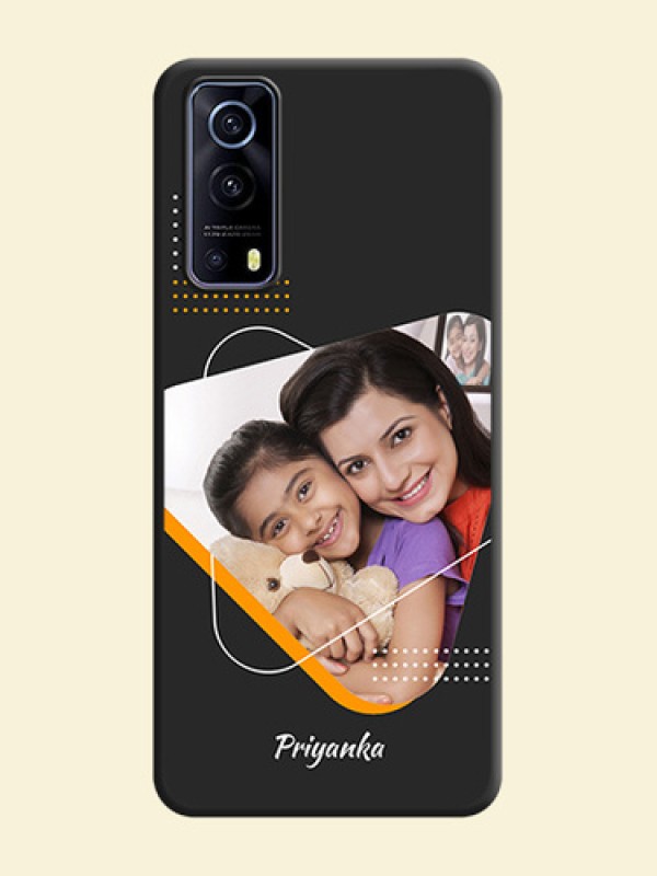Yellow Triangle on Photo on Space Black Soft Matte Phone Cover - iQOO Z3 5G