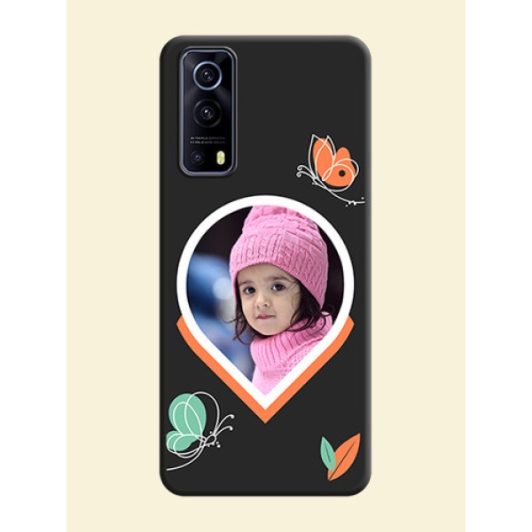 Upload Pic With Simple Butterly Design On Space Black Personalized Soft Matte Phone Covers -Iqoo Z3 5G Upload Pic With Simple Butterly Design On Space Black Personalized Soft Matte Phone Covers -Iqoo Z3 5G
