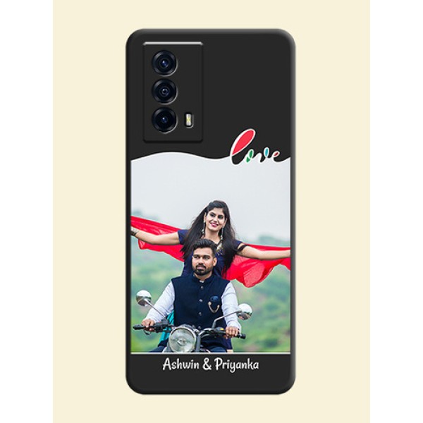 Fall in Love Pattern with Picture on Photo on Space Black Soft Matte Mobile Case - iQOO Z5 5G Fall in Love Pattern with Picture on Photo on Space Black Soft Matte Mobile Case - iQOO Z5 5G