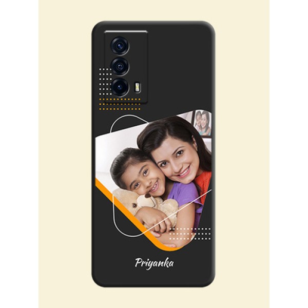Yellow Triangle on Photo on Space Black Soft Matte Phone Cover - iQOO Z5 5G Yellow Triangle on Photo on Space Black Soft Matte Phone Cover - iQOO Z5 5G