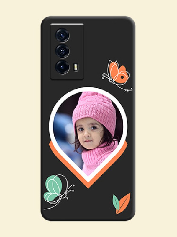 Upload Pic With Simple Butterly Design On Space Black Personalized Soft Matte Phone Covers -Iqoo Z5 5G