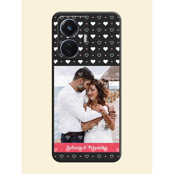 White Color Love Symbols with Text Design on Photo on Space Black Soft Matte Phone Cover - iQOO Z6 5G 44W White Color Love Symbols with Text Design on Photo on Space Black Soft Matte Phone Cover - iQOO Z6 5G 44W