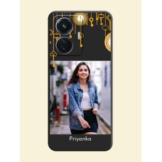 Decorative Design with Text on Space Black Custom Soft Matte Back Cover - iQOO Z6 5G 44W