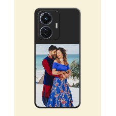 Image Upload With Space Black Color On Custom Soft Matte Mobile Back Cover - Iqoo Z6 44W