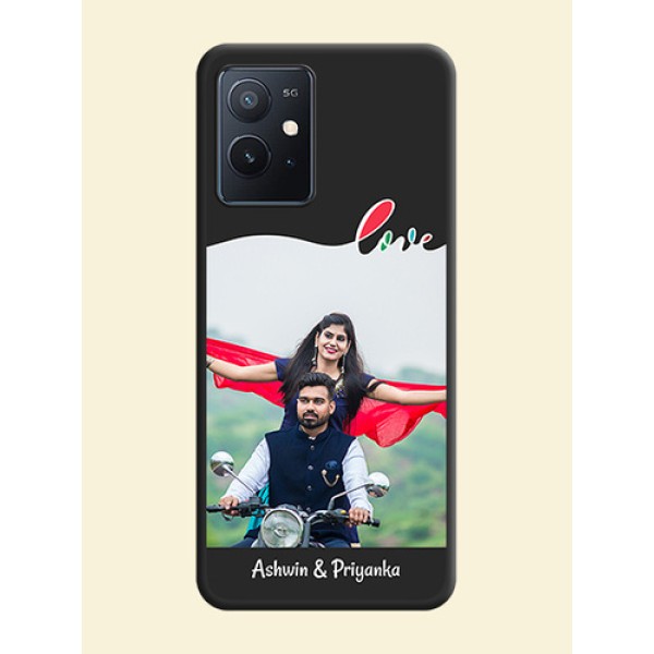 Fall in Love Pattern with Picture on Photo on Space Black Soft Matte Mobile Case - iQOO Z6 5G Fall in Love Pattern with Picture on Photo on Space Black Soft Matte Mobile Case - iQOO Z6 5G