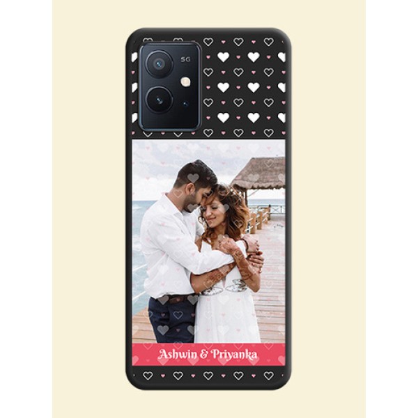 White Color Love Symbols with Text Design on Photo on Space Black Soft Matte Phone Cover - iQOO Z6 5G White Color Love Symbols with Text Design on Photo on Space Black Soft Matte Phone Cover - iQOO Z6 5G