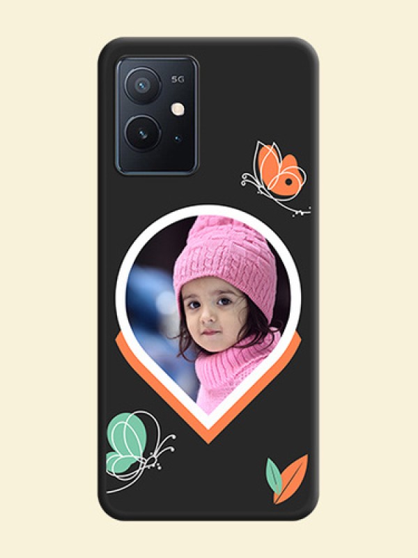 Upload Pic With Simple Butterly Design On Space Black Personalized Soft Matte Phone Covers -Iqoo Z6 5G