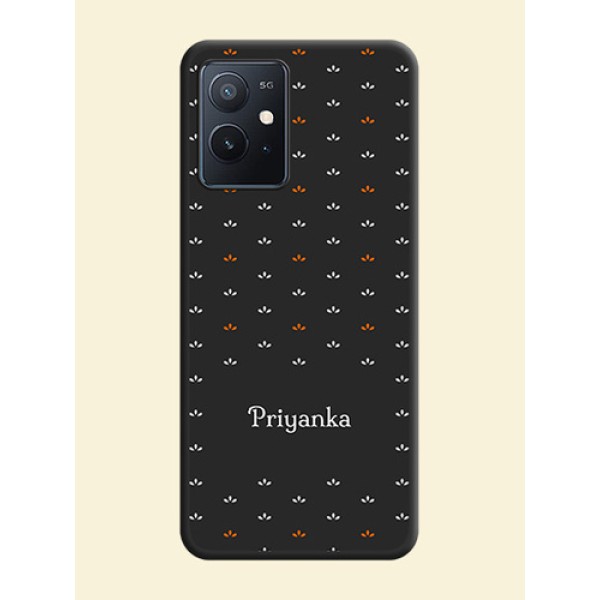 Simple Pattern With Custom Text On Space Black Personalized Soft Matte Phone Covers -Iqoo Z6 5G Simple Pattern With Custom Text On Space Black Personalized Soft Matte Phone Covers -Iqoo Z6 5G
