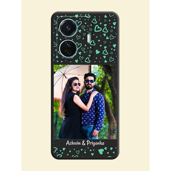 Sea Green Indefinite Love Pattern on Photo on Space Black Soft Matte Mobile Cover - iQOO Z6 Pro 5G Sea Green Indefinite Love Pattern on Photo on Space Black Soft Matte Mobile Cover - iQOO Z6 Pro 5G