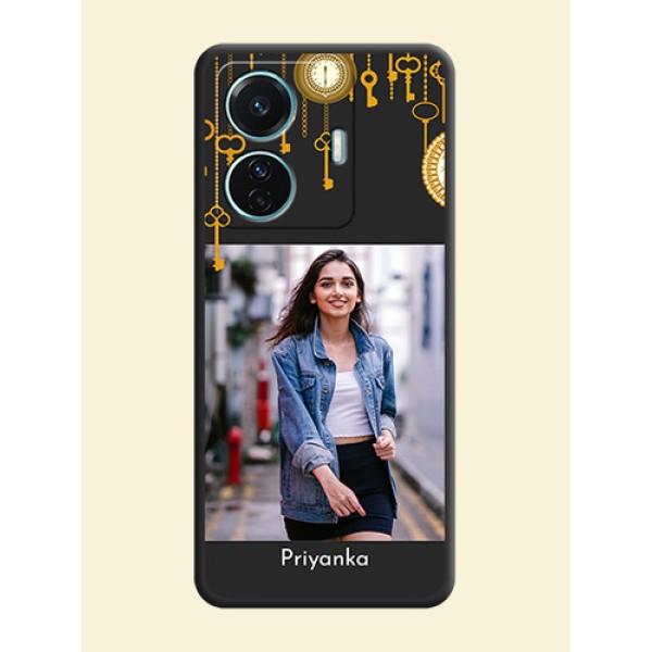 Decorative Design with Text on Space Black Custom Soft Matte Back Cover - iQOO Z6 Pro 5G Decorative Design with Text on Space Black Custom Soft Matte Back Cover - iQOO Z6 Pro 5G