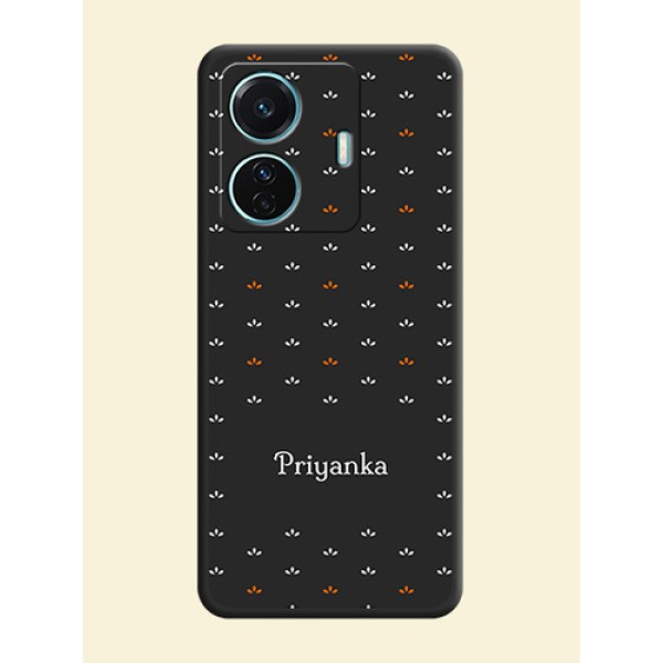 Simple Pattern With Custom Text On Space Black Personalized Soft Matte Phone Covers -Iqoo Z6 Pro 5G Simple Pattern With Custom Text On Space Black Personalized Soft Matte Phone Covers -Iqoo Z6 Pro 5G
