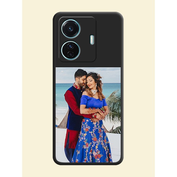 Image Upload With Space Black Color On Custom Soft Matte Mobile Back Cover - Iqoo Z6 Pro 5G Image Upload With Space Black Color On Custom Soft Matte Mobile Back Cover - Iqoo Z6 Pro 5G
