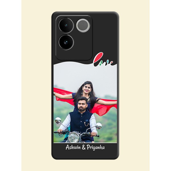 Fall in Love Pattern with Picture - Photo on Space Black Soft Matte Mobile Case - iQOO Z7 Pro 5G Fall in Love Pattern with Picture - Photo on Space Black Soft Matte Mobile Case - iQOO Z7 Pro 5G