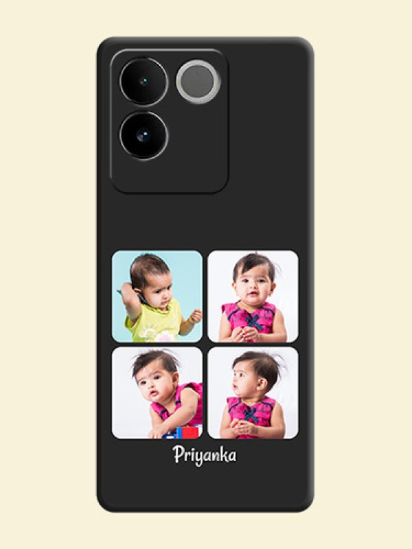 Floral Art with 6 Image Holder - Photo on Space Black Soft Matte Mobile Case - iQOO Z7 Pro 5G
