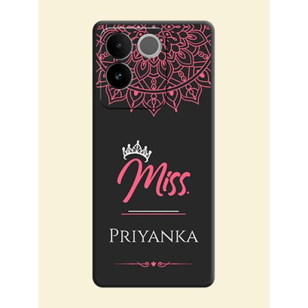 Mrs Name with Floral Design on Space Black Personalized Soft Matte Phone Covers - iQOO Z7 Pro 5G Mrs Name with Floral Design on Space Black Personalized Soft Matte Phone Covers - iQOO Z7 Pro 5G