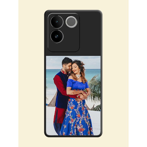 Image Upload With Space Black Color On Custom Soft Matte Mobile Back Cover - Iqoo Z7 Pro 5G Image Upload With Space Black Color On Custom Soft Matte Mobile Back Cover - Iqoo Z7 Pro 5G