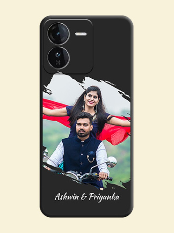 Grunge Brush Strokes on Photo On Space Black Custom Soft Matte Mobile Back Cover - iQOO Z9 5G