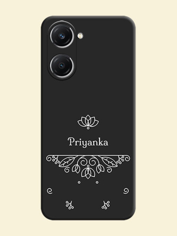 Lotus Garden Custom Text On Space Black Custom Soft Matte Mobile Back Cover - iQOO Z9 Lite 5G