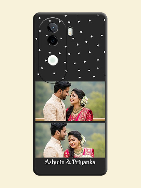 Miniature Love Symbols with Name On Space Black Custom Soft Matte Mobile Back Cover - iQOO Z9s 5G