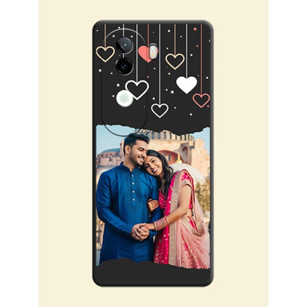 Love Hangings with Splash Wave Picture On Space Black Custom Soft Matte Mobile Back Cover - iQOO Z9s 5G