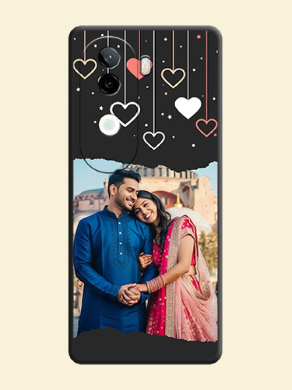 Love Hangings with Splash Wave Picture On Space Black Custom Soft Matte Mobile Back Cover - iQOO Z9s 5G