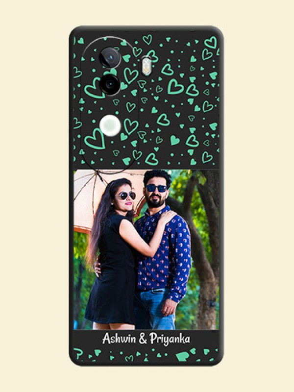 Sea Green Indefinite Love Pattern on Photo On Space Black Custom Soft Matte Mobile Back Cover - iQOO Z9s 5G