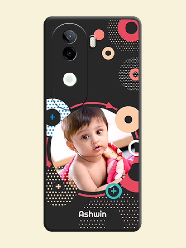 Multicoloured Round Image On Space Black Custom Soft Matte Mobile Back Cover - iQOO Z9s 5G