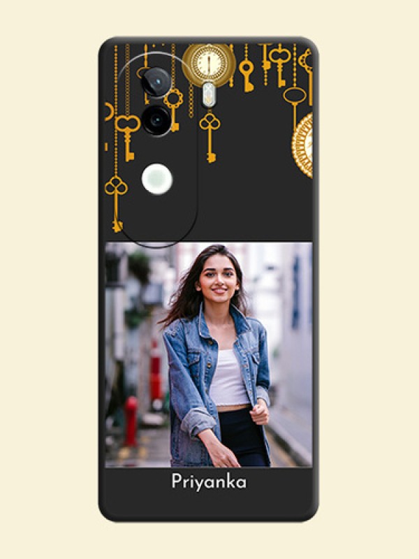 Decorative Design with Text On Space Black Custom Soft Matte Mobile Back Cover - iQOO Z9s 5G