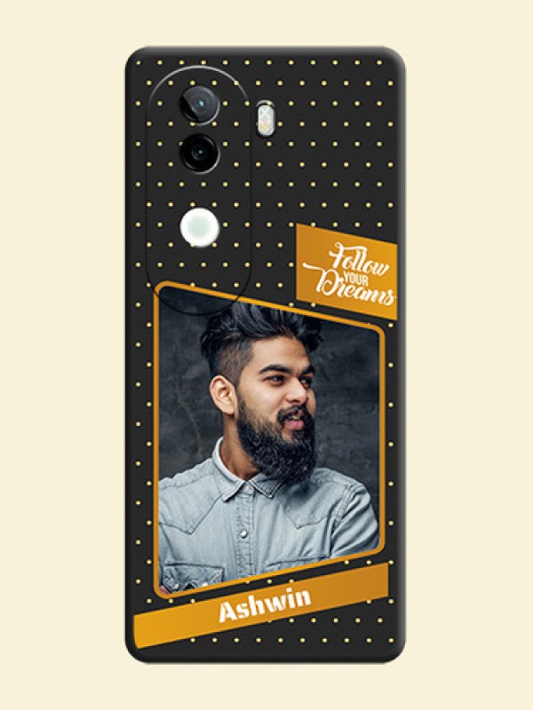 Follow Your Dreams with White Dots On Space Black Custom Soft Matte Mobile Back Cover - iQOO Z9s 5G