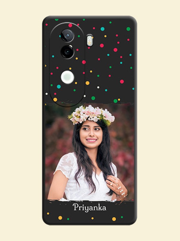 Multicolor Dotted Pattern with Text On Space Black Custom Soft Matte Mobile Back Cover - iQOO Z9s 5G