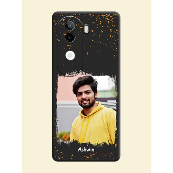 Spray Free Design on Photo On Space Black Custom Soft Matte Mobile Back Cover - iQOO Z9s 5G