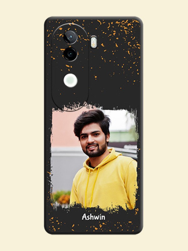 Spray Free Design on Photo On Space Black Custom Soft Matte Mobile Back Cover - iQOO Z9s 5G