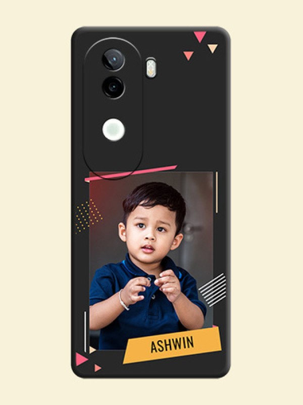 Photo Frame with Triangle Small Dots on Photo On Space Black Custom Soft Matte Mobile Back Cover - iQOO Z9s 5G