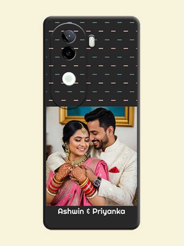 Line Pattern Design with Text On Space Black Custom Soft Matte Mobile Back Cover - iQOO Z9s 5G