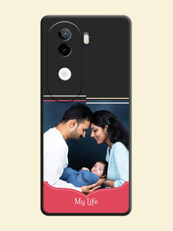 Classic Plain Design with Name On Space Black Custom Soft Matte Mobile Back Cover - iQOO Z9s 5G