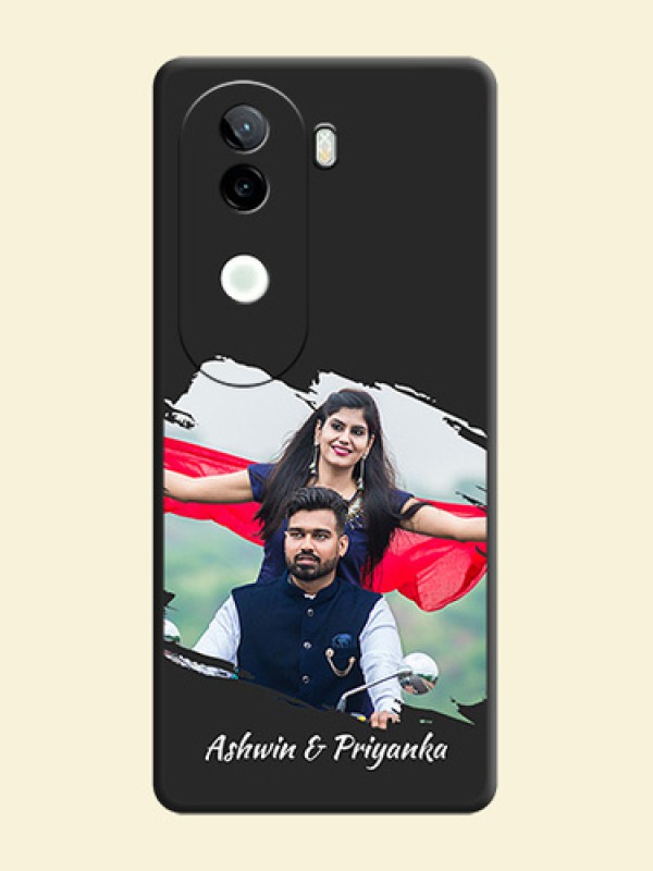 Grunge Brush Strokes on Photo On Space Black Custom Soft Matte Mobile Back Cover - iQOO Z9s 5G