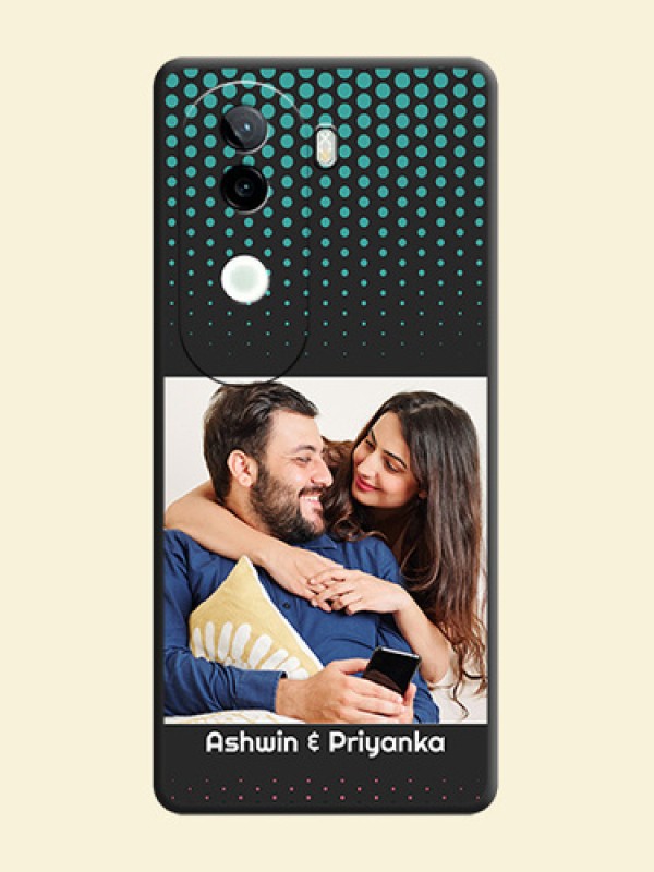 Faded Dots with Grunge Photo Frame and Text On Space Black Custom Soft Matte Mobile Back Cover - iQOO Z9s 5G