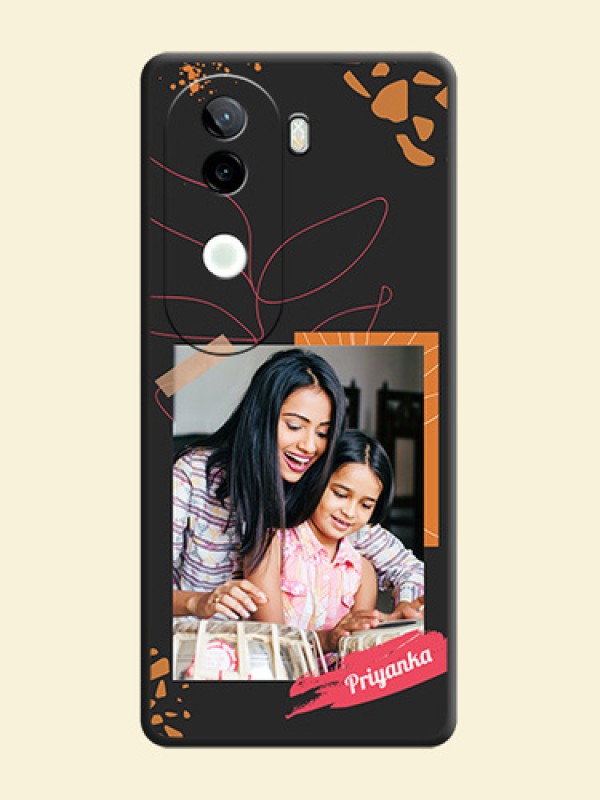 Orange Photo Frame On Space Black Custom Soft Matte Mobile Back Cover - iQOO Z9s 5G