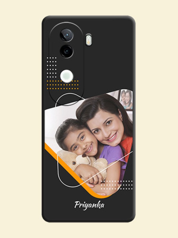 Yellow Triangle on Photo On Space Black Custom Soft Matte Mobile Back Cover - iQOO Z9s 5G